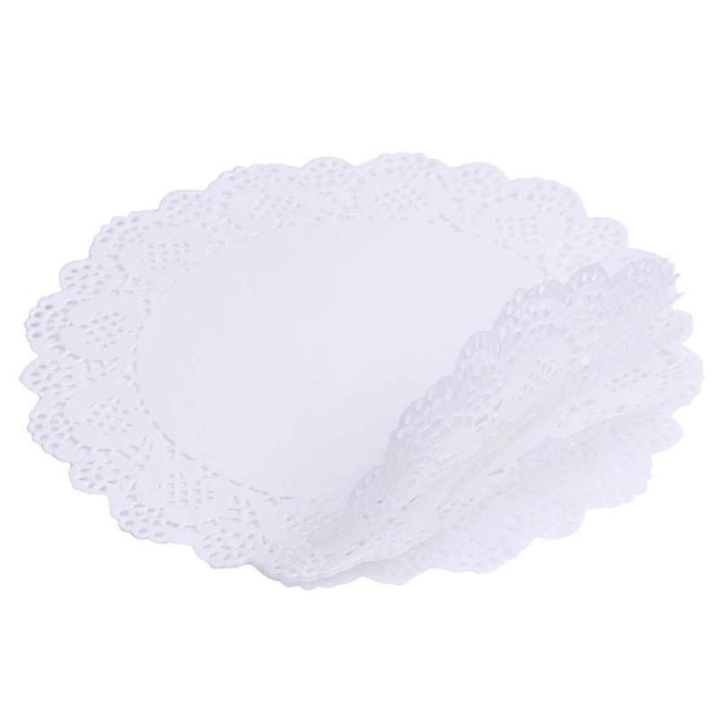 Tim&Lin White Lace Paper Doilies - 10 inch Round Paper Doilies - Disposable Paper Placemats - for Wedding, Birthday, Cakes, Desserts, Tableware Food Decoration, Pack of 100 - Image 3